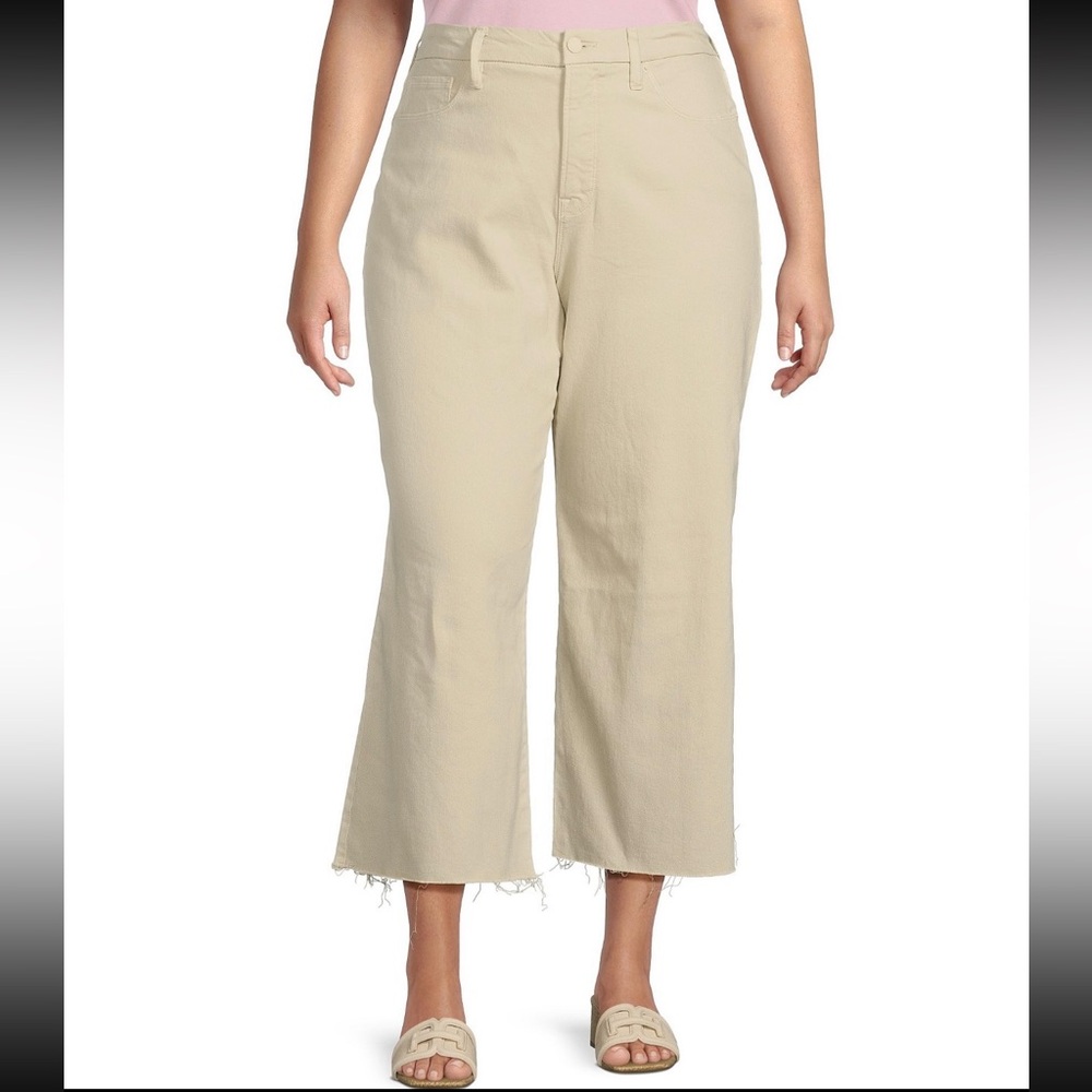 Good American Cream Wide-Leg Jeans - Picture 3 of 6